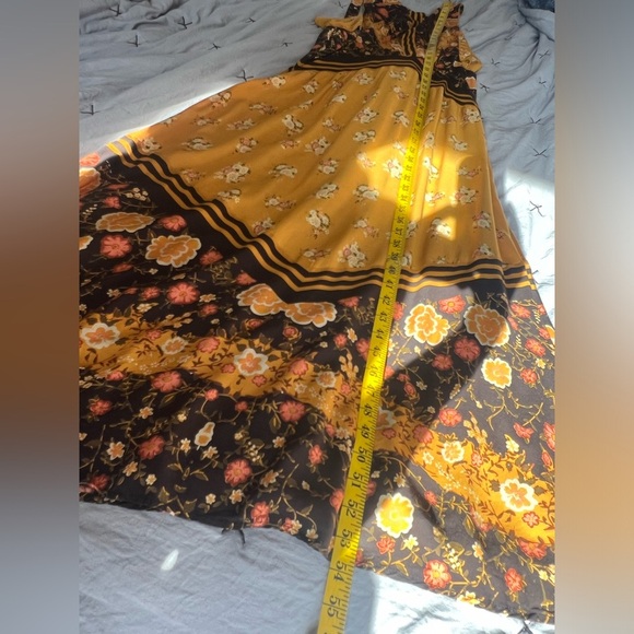 Free People 60's Sunrise Oblivion Keyhole Cut Out Dress Antique Gold size 8 - Picture 16 of 16